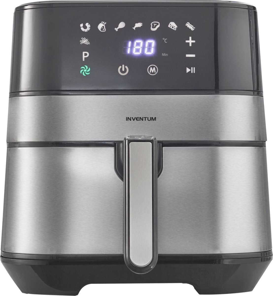 Inventum GF500HLD Airfryer XL - 5L - 8 programma's - 80-200 °C - Tot 5 personen - Zilver/Zwart — afbeelding 1
