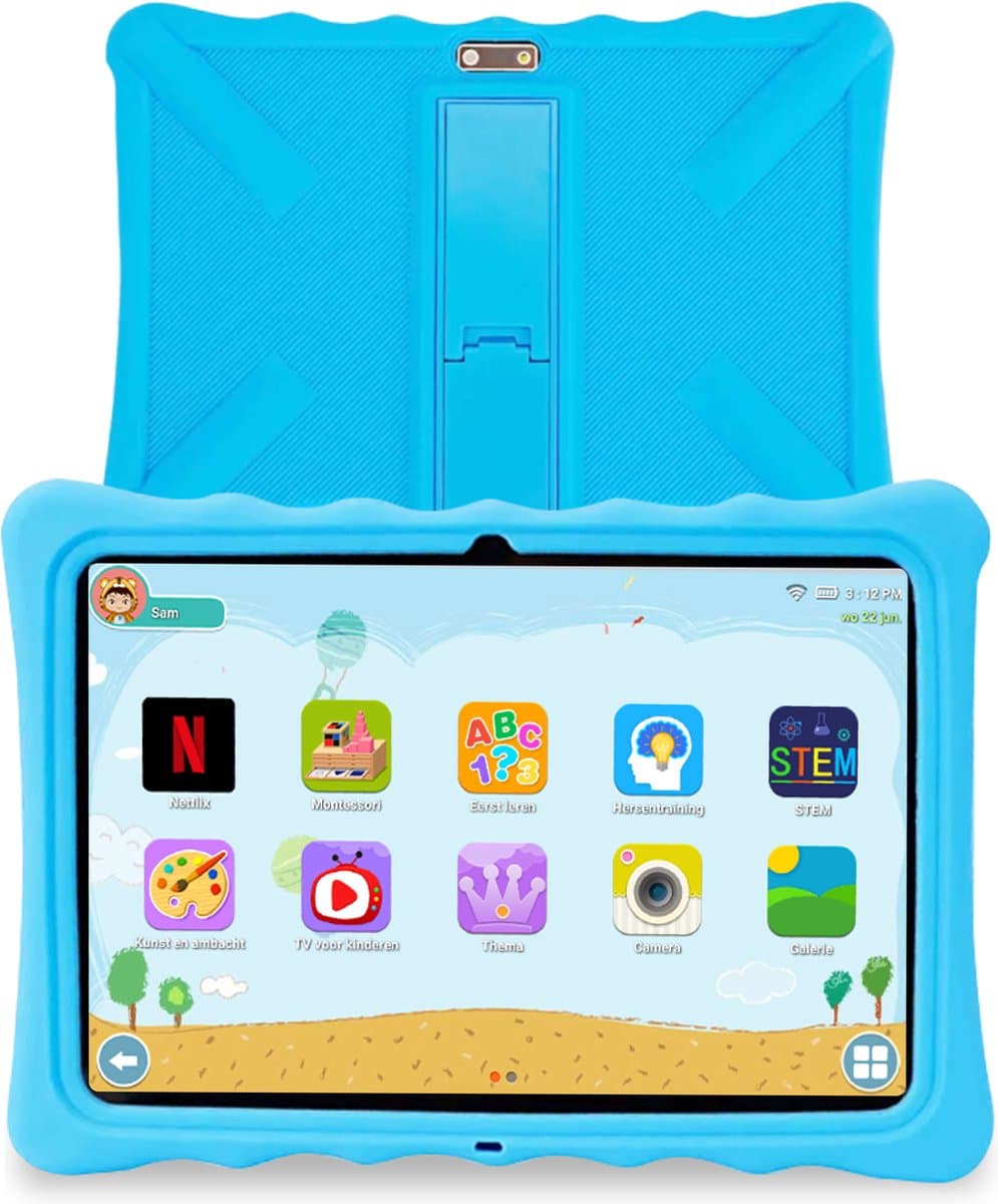VB Kids Tablet - Kindertablet - Ouder Control App - 5000mAh Batterij - 10 inch - Kinder tablet - Beschermhoes - Blauw — afbeelding 1