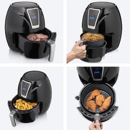 KitchenBrothers Mini Airfryer - 3,5 Liter - 1300W - PFAS-Vrij - 80ºC tot 200ºC - Kleine Heteluchtfriteuse voor 1, 2 en 3 Pesonen - Zwart — thumbnail 9