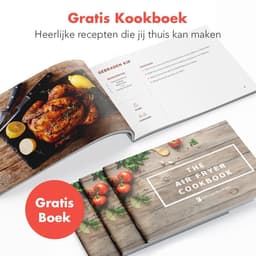 KitchenBrothers Mini Airfryer - 3,5 Liter - 1300W - PFAS-Vrij - 80ºC tot 200ºC - Kleine Heteluchtfriteuse voor 1, 2 en 3 Pesonen - Zwart — thumbnail 11