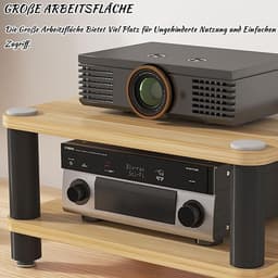 Tv-meubel Hifi-rek - Printerstandaard Opbergmeubel - Media Organisatie - Schokabsorberende Voet - Diverse Maten - Hout Staal — thumbnail 5