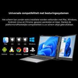 Blackview SCM8 Portable Monitor - 15,3 inch FHD 1200P IPS Dubbel Scherm - 100% sRGB - Laptopscherm: 13-17,3" - Laptop Scherm Uitbreider - PC/Laptop/Xbox/Schakelaar/PS5 - Grijs — thumbnail 5