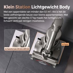 UWANT V500 Steelstofzuiger Draadloos - Zelflegende Stofzuiger zonder Zak - 25kPa Zuigkracht - LED-Verlichting - Kruimeldief Snoerloos — thumbnail 5