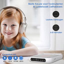 TBL 2026 Retro Discman – Draagbare CD-speler met Bluetooth 5.2 & Ingebouwde Speaker – 2000mAh Oplaadbaar – FM-Transmitter voor de Auto – Ondersteunt USB-stick – A-B Repeat — thumbnail 8