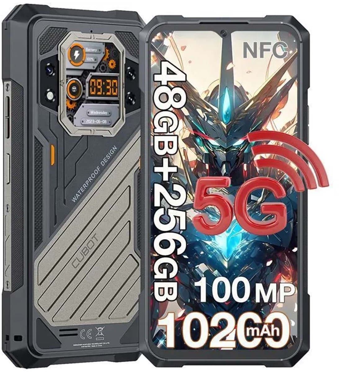 CUBOT Kingkong X Pro Robuuste Smartphone 5G - 48GB RAM - 256GB ROM - 10200mAh - 6.583 inch 120Hz - IP68/IP69K - Android 14 - NFC - GPS - Zwart — afbeelding 1