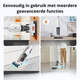 Lifero Vloerreiniger - Stofzuiger – Elektrische dweil – Snoerloze Steelstofzuiger met Dweilsysteem – Stofzuigen – Dweilen - Wit — thumbnail 6
