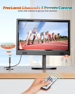 Draagbare 19 Inch Full HD Televisie met Accu en Antenne - Ideaal voor Camper en Buiten — thumbnail 4
