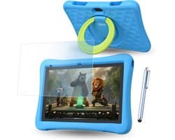 WiseQ Tablet Kinderen 2026 model - 96 GB - 6000mAh - Ouderlijk Toezicht - Kindertablet 10 inch - Kids Tablet - Android 15 - Blauw
