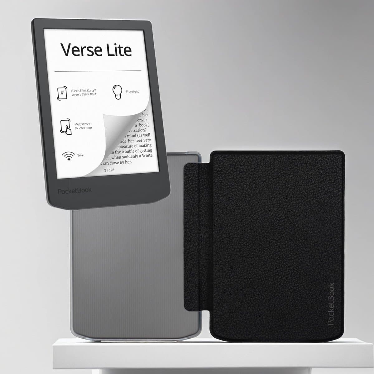 PocketBook Verse Lite - E-reader - Transparant Zwart Hoesje - Voordeelbundel — afbeelding 1