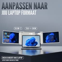 Triple Portable Monitor Expert 14" MultiCable - IPS Tri screen - Extra scherm laptop - Plug & Play - Incl. draagtas — thumbnail 4