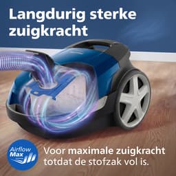 Philips Stofzuiger met Zak Performer Compact XD3110/09 - Lang Snoer - Alle Vloertypen - TriActive mondstuk - Incl 2 Extra Mondstukken - Blauw — thumbnail 7