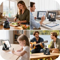 Kraftverdia - 5-in-1 Wireless Mini RGB Speaker - Telefoonhouder - Telefoonhouders Auto - Magnetisch - Bluetooth Speaker - Draadloze Oplader - Wireless charger - GSM Lader - 360° verstelbare houder voor iPhone/Android/iPad/Samsung - Cadeau — thumbnail 6