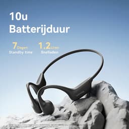 Sanag Bone Conduction Headphones – Sport Koptelefoon – Open-Ear Sport Headset Bluetooth 5.4 – Veilig Fietsen & Hardlopen – 8 Uur Batterij – IPX5 Waterdicht – Titanium Frame – Zwart — thumbnail 6