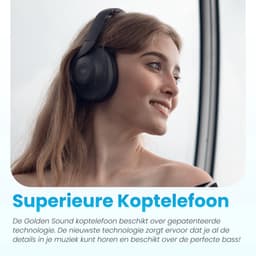Golden Sound Draadloze Koptelefoon - Active Noise Cancelling tot 35dB - Ambient Mode - 60+ batterijduur - Over ear - Conversation mode - Koptelefoon bluetooth - Koptelefoons — thumbnail 8
