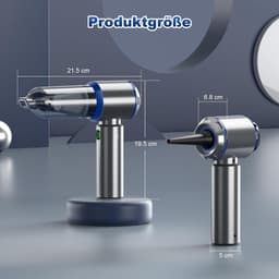 Sander Shop 3-in-1 handstofzuiger accu, 3 snelheden handstofzuiger, draadloos, 15000PA auto stofzuiger sterk, 80000 RPM handheld stofzuiger snoerloze mini stofzuiger voor auto, keuken, pc, bank, kantoor, huis-blauw — thumbnail 2