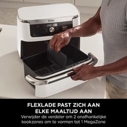 Ninja Foodi FlexDrawer Mega Dubbele Airfryer XXL - 10.4 Liter - Twee Kookvakken of Één MegaZone - Heteluchtfriteuse - Wit - AF500EUWH — thumbnail 9