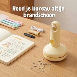 Mini bureaustofzuiger - Draadloze bureaustofzuiger - Stofzuiger - USB oplaadbaar - Twee windsnelheden - Geschikt voor kantoor, thuis en in de auto - 15x8,5 cm - Geel — thumbnail 5