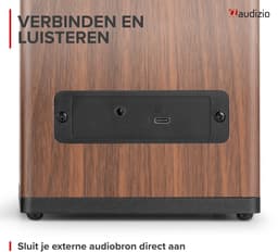 Draadloze speakers - Audizio BS20 speakerset - Luidspreker boxen met Bluetooth - Oplaadbare accu - Houtlook — thumbnail 7