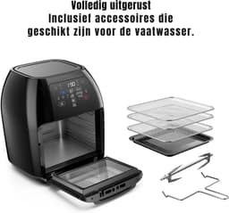 Core® Airfryer xl - Airfryer xxl - Heteluchtfriteuse - Zwart- 31cm x 31cm x 38cm — thumbnail 2