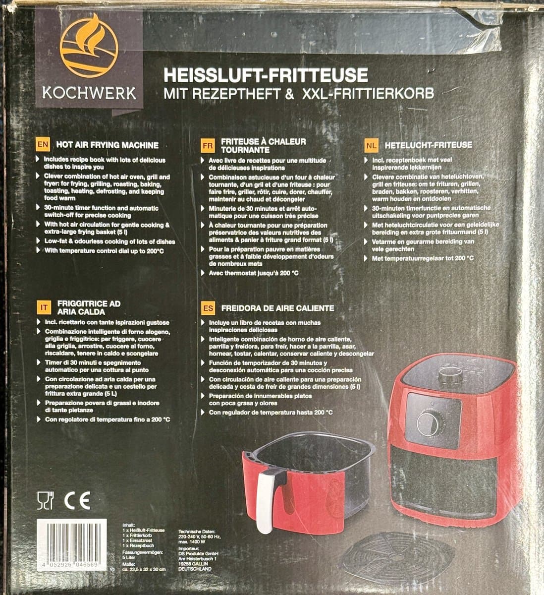 Kochwerk Heteluchtfriteuse Hetelucht oven Grill Friteuse — afbeelding 1