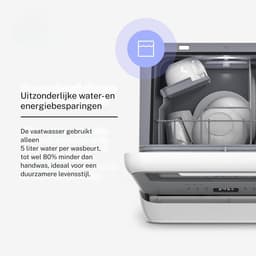 Florixa® Mini Vaatwasser - Vaatwasser - Tafelvaatwasser - Led Display - Wit/Zwart - 42cm x 44cm x 44cm — thumbnail 7