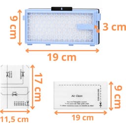 Filters voor Miele-compatibele stofzuigers Compact C1 C2 Complete C2 C3 Serie S4 S5 S6 S8 SA-SF 50 SF-AA 50 [Set van 9] Phonillico® — thumbnail 6