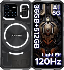 DOOGEE BLADE GT ULTRA Telefoon Draagbare Incassable Android 14, Dunne 10.5mm 36GB + 256GB Smartphone LED Effecten 100MP Camera,Zwart — thumbnail 1