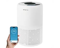 Emerio Luchtreiniger - 25m² - 52dB - HEPA 13 + Koolstof Filter - Ionisatie Functie - Luchtkwalititeitsindicator - met App - Timer Functie - Helpt tegen allergie & hooikoorts - AP-132324 Wit