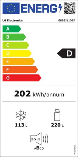 LG GBBSJ11DEP koel‑vriescombinatie Zwart met DoorCooling voor gelijkmatige koeling - Zero Clearance voor een naadloze pasvorm - MAXFit voor maximale opslagruimte - ThinQ bediening. Energieklasse D — thumbnail 2