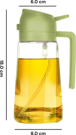 Flow Goods 2-in-1 Olijfolie Sprayer – Groen - Olijfolie Fles met Giet- en Sprayfunctie - Navulbaar Olie Glas – 470 ML – Cooking Spray - BBQ Accesoires – Airfryer — thumbnail 7
