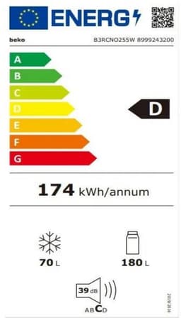 Beko B3RCNO255W - Koel\vriescombinatie - — thumbnail 2