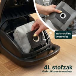 Stofzuiger met herbruikbare Zak – Snoerlengte 7 meter – Lichtgewicht – Zwart – Vivid Green — thumbnail 5