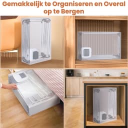 Elektrische Wasdroger 1500W – Draagbare Droogkast 170 cm – Opvouwbaar Wasrek met Grote Capaciteit (15 kg) – Sneldrogende Kledingdroger Zonder Installatie – Grijs — thumbnail 3
