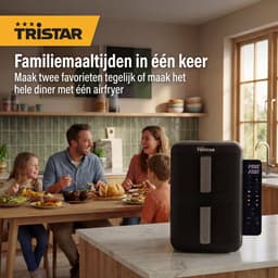 Tristar FR-9074 - Stack airfryer XXL - 9L - 2 onafhankelijke kookzones - Dubbele gestapelde lades - 8 kookprogramma's - 2400W - PFAS-vrij - Bespaart 45% Ruimte - 6 personen — thumbnail 7