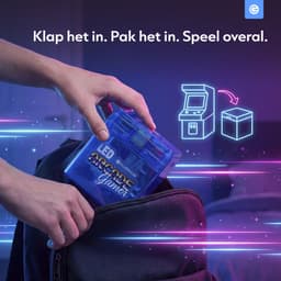 Mini Arcade Machine met 240 Arcade Games - Coole LED Verlichting - Inklapbaar - Geen Internet Nodig - Retro Game Console - Gaming Spelcomputer - Reisspelletjes - Vakantie Speelgoed - Cadeau voor Jongens en Meisjes - Vanaf 6 Jaar - Blauw - Silvergear — thumbnail 9