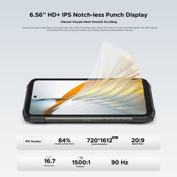DOOGEE Fire 6 Robuuste Smartphone - IP68/IP69K Outdoor Telefoon - Dual SIM 4G - 16GB RAM - 256GB ROM - 10400 mAh 18W - 6,56 inch IPS - Bluetooth 5.0 - Android 14 - Zwart — thumbnail 2