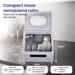 SwayTosh Mini Vaatwasser DTX-4 – 2026 – Mini Afwasmachine Vrijstaand – Met Waterreservoir – Washing Machine – Vrijstaande Vaatwasser – Dishwasher – Kleine Vaatwasser – Vaatwasmachine — thumbnail 12