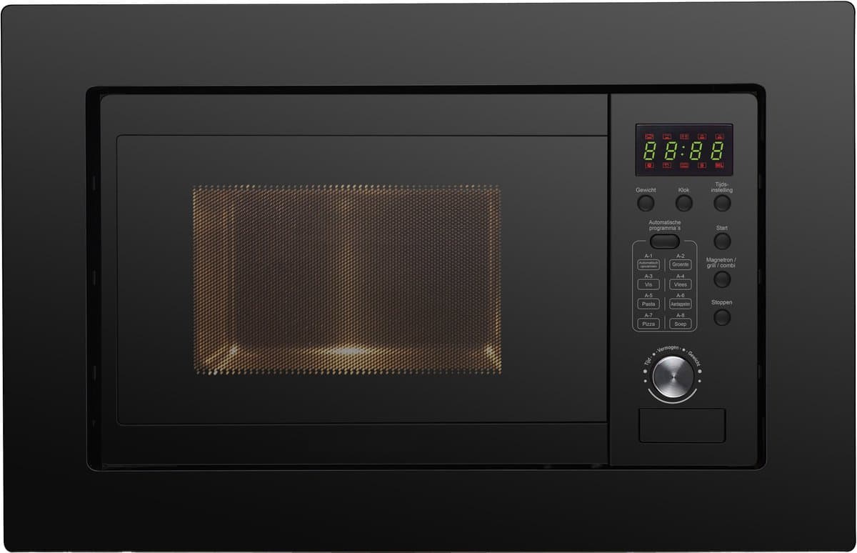 Exquisit EMW20.1GB Inbouw Magnetron – 20L – Nis 36 cm – Zwart Mat — afbeelding 1