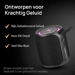 VolkanoX Bluetooth Speaker - 36W Vermogen - TWS - RGB verlichting - 10 uur lang muziek - Waterdicht - Zwart — thumbnail 6