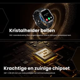 Maoo FORGE GPS Square - GPS Smartwatch Heren - Sporthorloge - 3 Bandjes - Stappenteller - Hartslagmeter - Slaapmonitor - Belfunctie - LED Zaklamp - Multisport - Geschikt voor Android en iOS - Gun Metal Blue — thumbnail 13