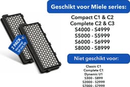 2x Actieve Hepa Vervang Filter Set Geschikt Voor Miele Classic Compact C1 Complete C2/C3 - Stofzuigerfilter — thumbnail 2