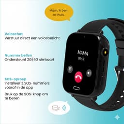TREKKI® GPS Kinder Smartwatch BLAUW – Kindersmartwatch met Bellen & Videobellen – SOS Knop – GPS Tracker – Kinderhorloge — thumbnail 8