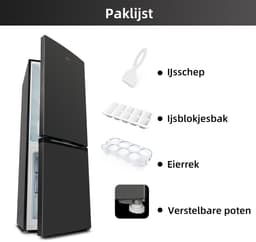 CHiQ CBM260LC - Koel-vriescombinatie - 262 Liter - 38 dB - Donker RVS - Low Frost - 12 jaar garantie op compressor — thumbnail 9