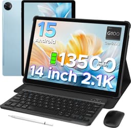 Doogee TAB E3 Max VIP - Tablet - 32 GB RAM + 256 GB ROM /TF 2TB -MTK Helio G100 - 14 inth Ips - Android 15 - 13500mAh - 4G LTE - 5G WLAN - Vier luidsprekers - GPS - Blauw — thumbnail 1