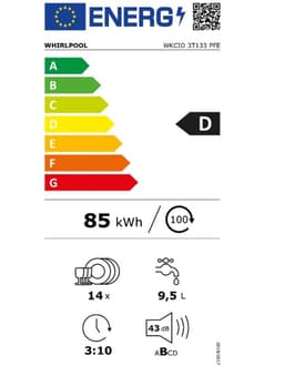 Whirlpool WKCIO3T133PFE - Inbouw vaatwasser - 14 couverts - SuperEco A+++ - SuperStil 43Db - PowerClean Pro - Bestek Lade — thumbnail 22