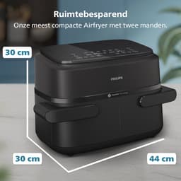 Philips 1000 Series Dual Basket Airfryer - NA150/00 - Dubbele Mand - Flexible Basket - 7.1L - Tot 5 Personen — thumbnail 8