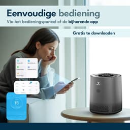 Vibrix PureFlow15 Pro Luchtreiniger / Air Purifier – EPA H14 + koolstoffilter – 100 m³/u – Voor kamers tot 15 m² – Ionisator – App-bediening – Zeer stil met slaapstand – Luchtkwaliteitindicator — thumbnail 7