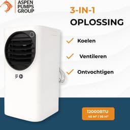 Aspen AX4008 Mobiele Airco - Mobiele Airco - 3,25 kW - 12000 BTU - Koeling & Verwarmen — thumbnail 6