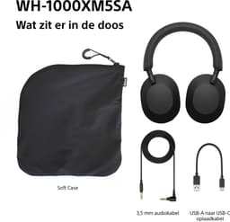 Sony WH-1000XM5SA – Draadloze koptelefoon met Noise Cancelling – Limited Soft Case Edition - Zwart — thumbnail 22