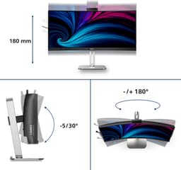 Philips 6000 series 34B2U6603CH - Curved Ultrawide Monitor - Webcam - Thunderbolt 4 - USB-C 100w - Smart KVM - 34 inch — thumbnail 2